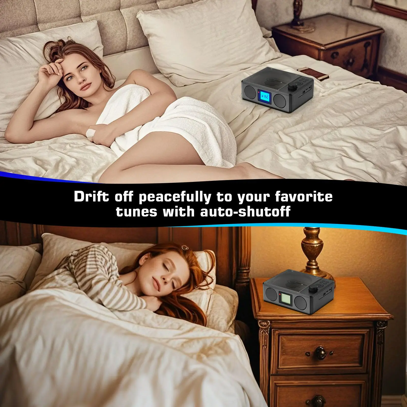 

Hooqu CD Player Portable With Speaker For Home, Personal Desktop CD Player With USB FM Small Compact Retro CD Players