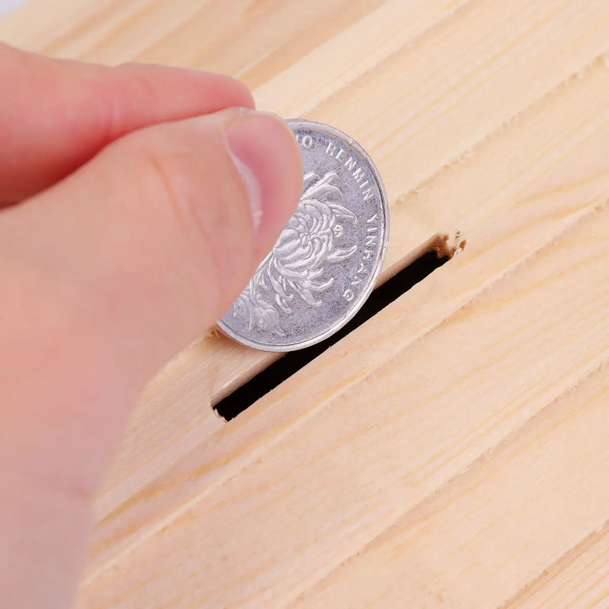 1 قطعة بنك العملات المعدنية على شكل منزل خشبي هدية تعليمية للأطفال تطوير القدرات الإبداعية الجمالية المتلاعبة