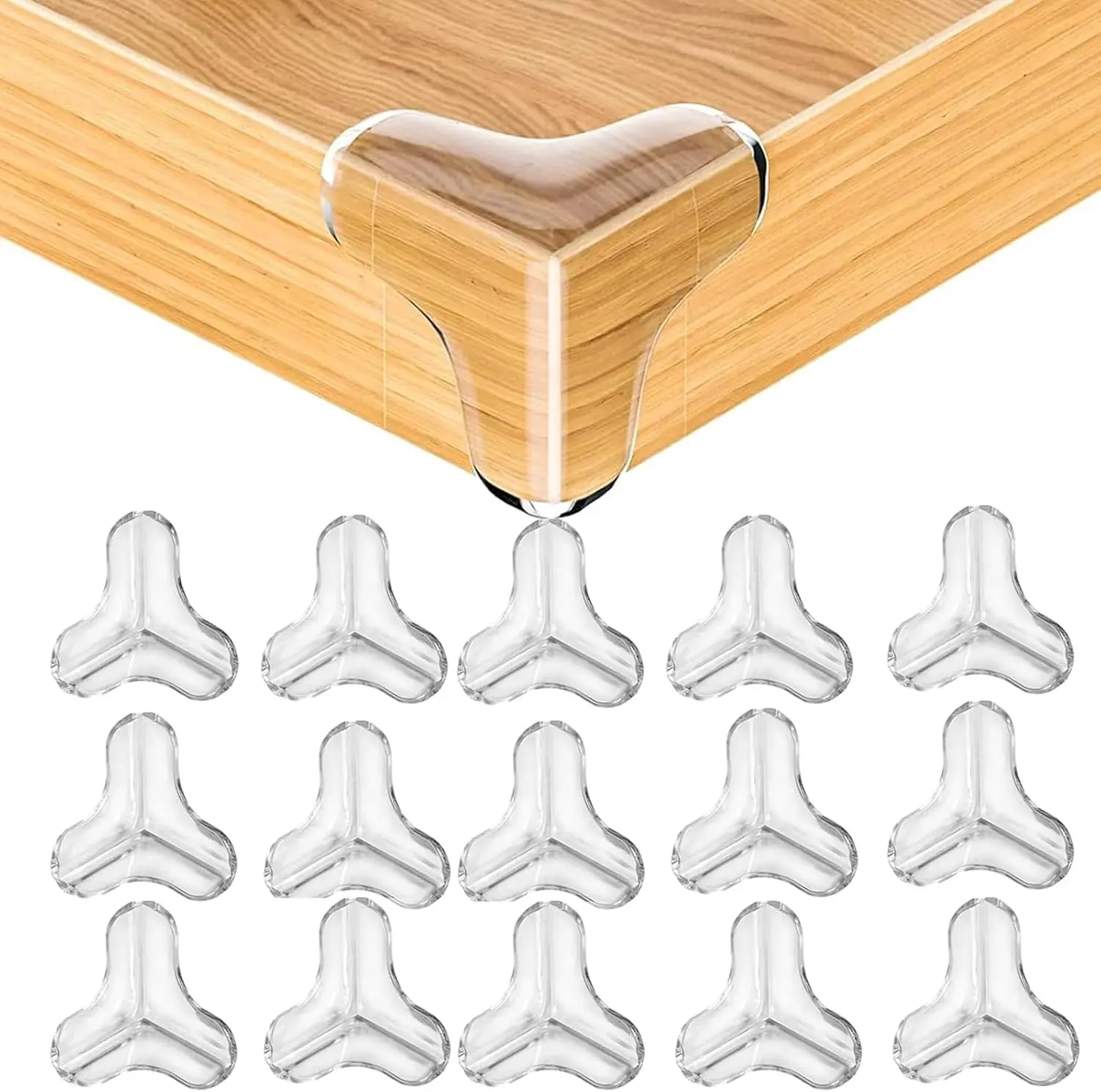 

16 PCS Clear T-Shape Corner Protectors, Soft Silicone Baby Proofing for Furniture Edges