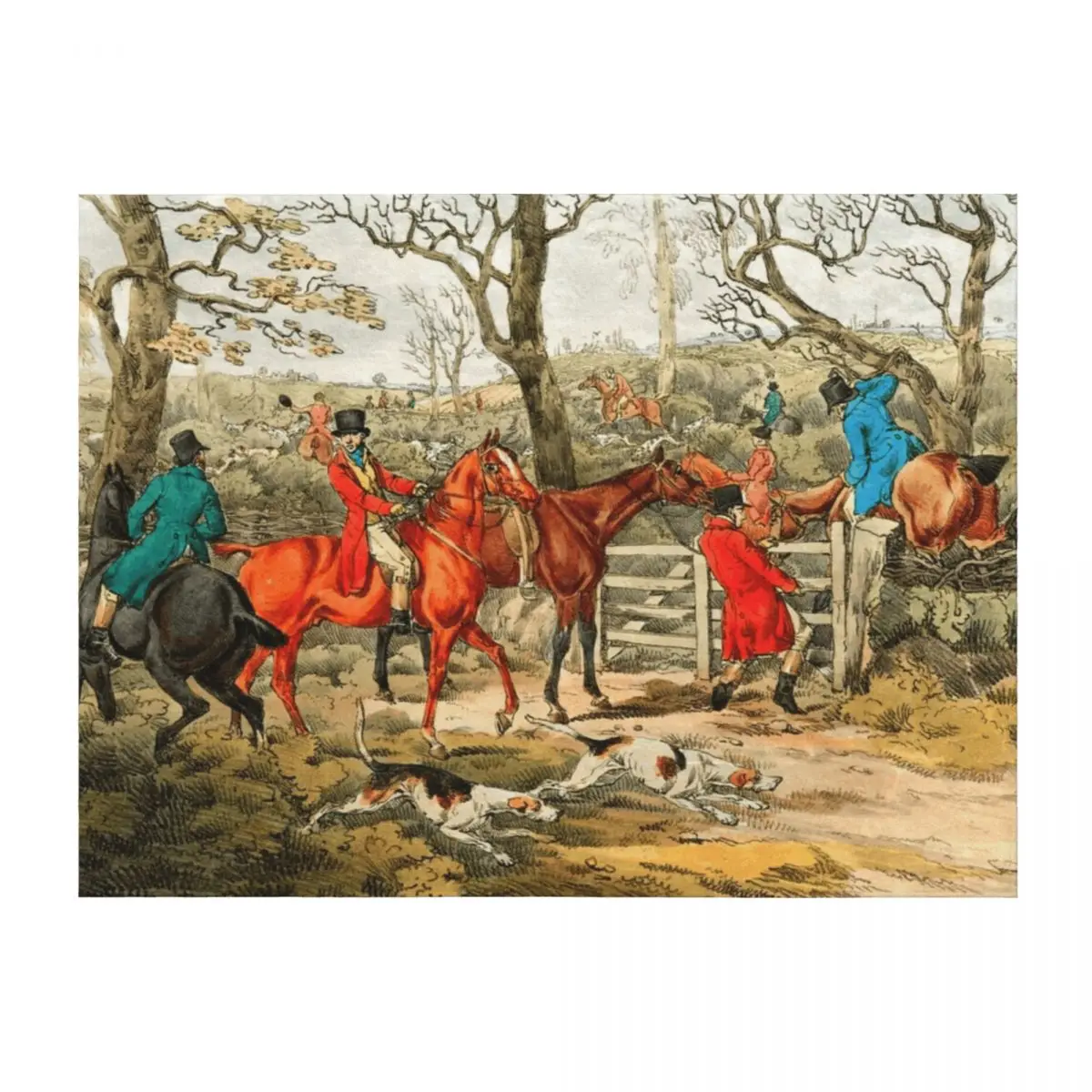 

Illustration of sportsmen within an enclosure from Sporting Throw Blanket Soft Decoratives Flannels Quilt Blankets