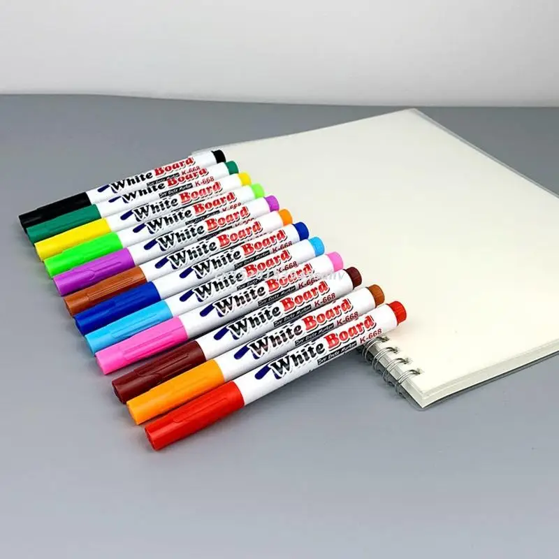 12สีเครื่องหมายไวท์บอร์ด Erasable สีสันปากกามาร์คเกอร์ของเหลวชอล์กปากกาสำหรับสำนักงานโรงเรียนไวท์บอร์ด Chalkboard