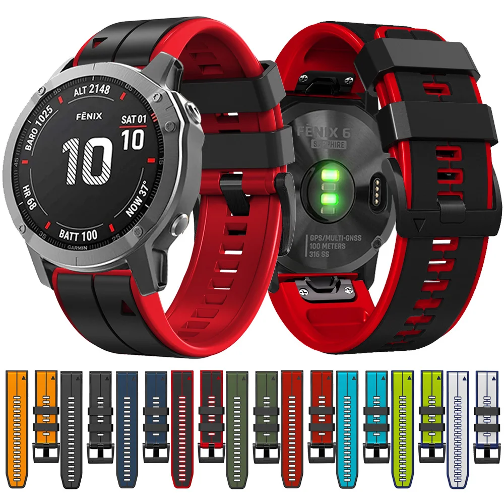 22 مللي متر 26 مللي متر حزام Quickfit مناسبة ل Garmin Fenix 8 E 7 7X 6 6X Pro 5 5X Plus حزام (استيك) ساعة Forerunner 955 965 Epix Pro 2 سوار