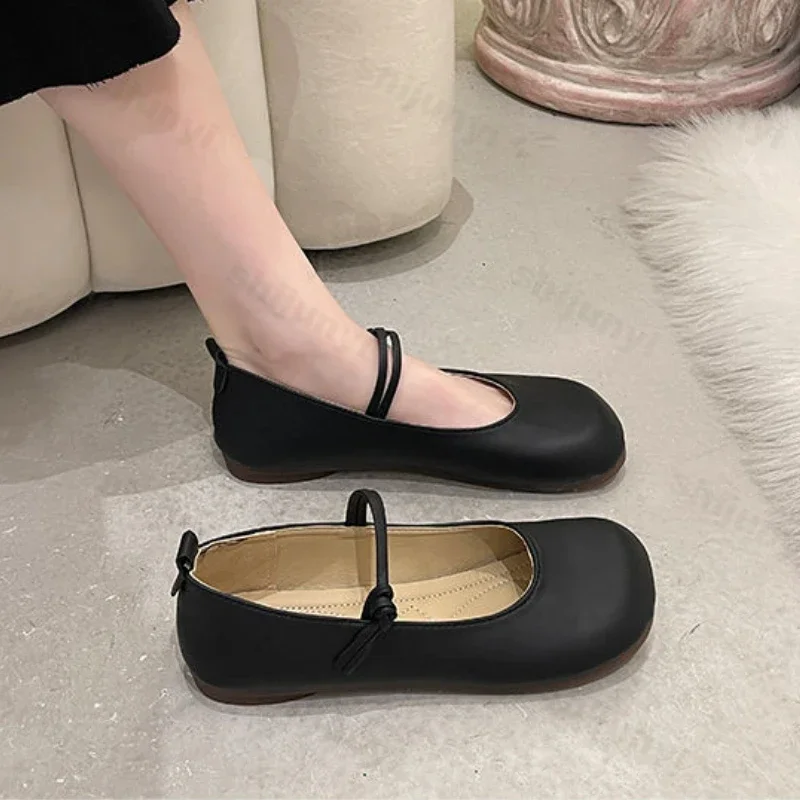 Designer Autumn Women Mary Jane Shoes 2026 New Fashion Round Toe Ladies Comfort Soft Sole Flats Women\'s Comfort Ballerinas Shoes
