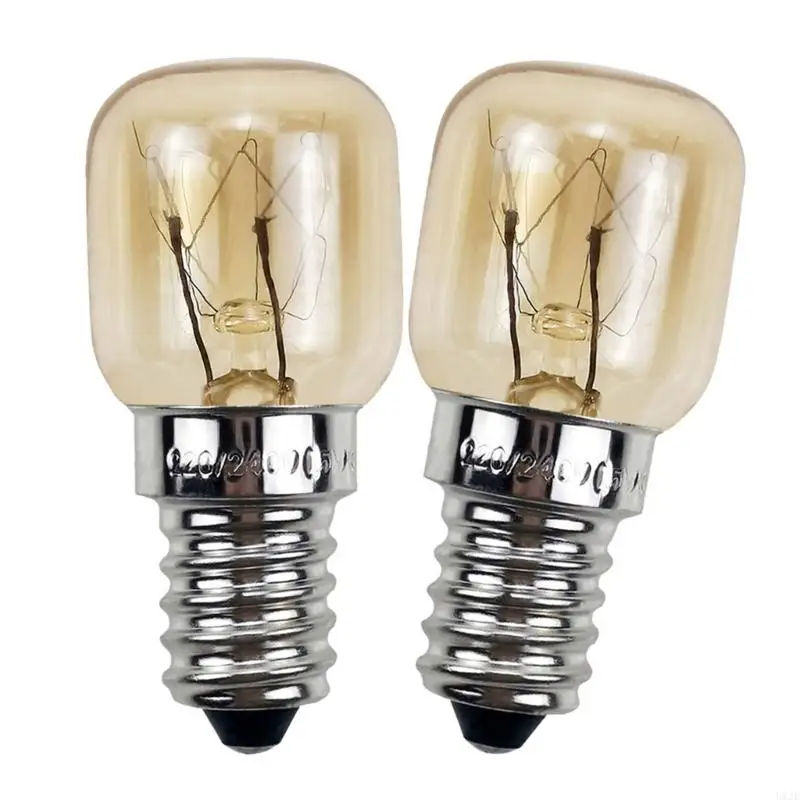 U1JE 2PCS 220V E14 300度高温抵抗性マイクロ波オーブン電池式照明電球15/25W