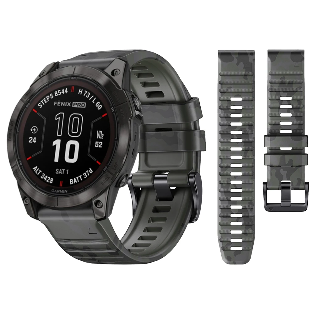 Correa de silicona de camuflaje deportivo para reloj Garmin Fenix 7 7X Pro, Correa Solar para Epix Pro (Gen 2), accesorios de pulsera de 47mm y 51mm