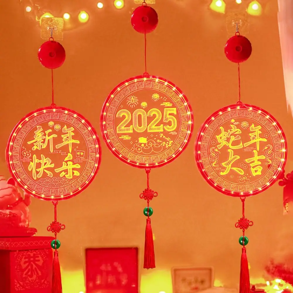 

New Acrylic Red Hanging Lanterns Red With Tassel New Year Lantern Good Luck Fu Character Lights Chinese New Year