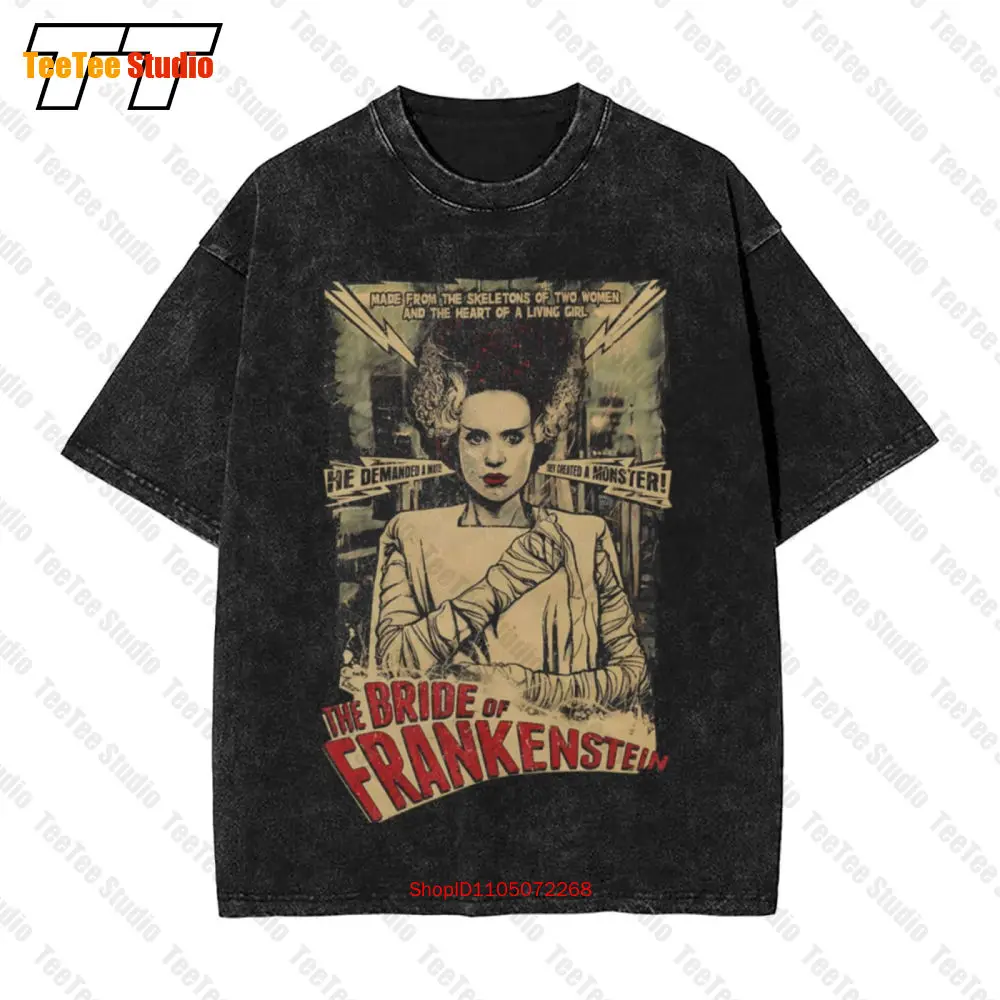 Publicit Vintage surdimensionné t-shirtz grande et grande mariée de Frankenstein film d'horreur affiche chemise PHEK