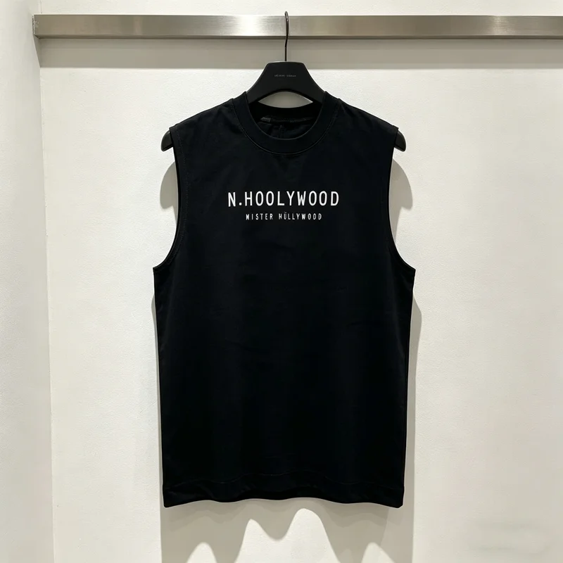 Débardeurs sans manches N.HOOLYWOOD pour hommes et femmes, t-shirt ample respirant noir, blanc, gris
