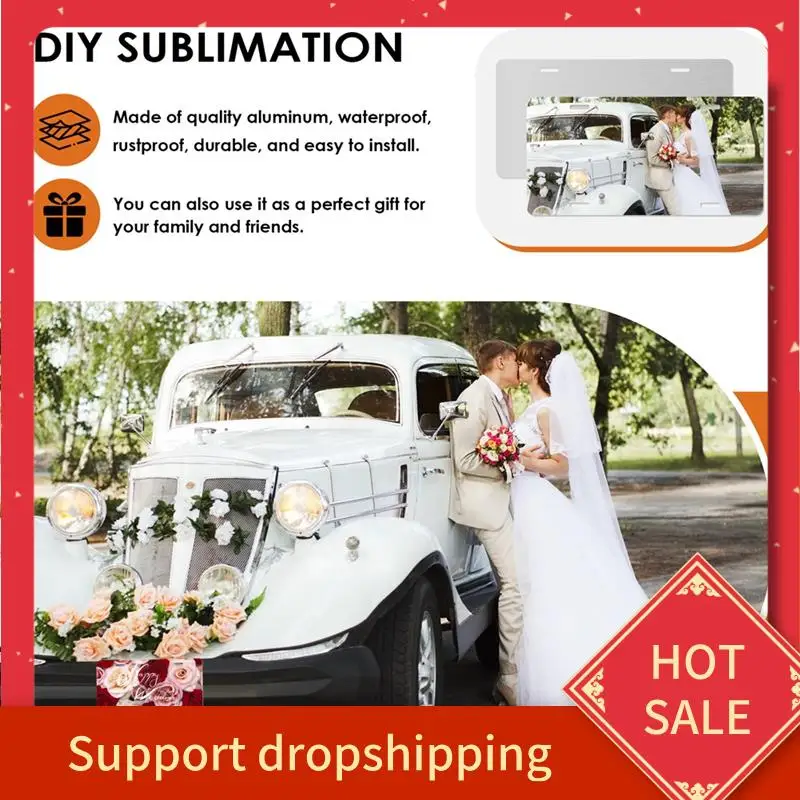 

B44C 10PC Sublimation License Plates Blank Heat Transfer Plates Diy Picture Blank License Plate Aluminium Blank License Plate