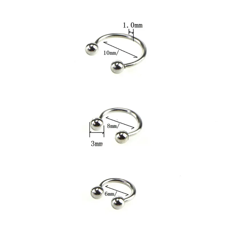 Punk C Shape Steel Nose Ring Horseshoe Lip Ring puncture Hook Clip Earrings Septum No Allergic Body Piercing Jewelry Nose Rings