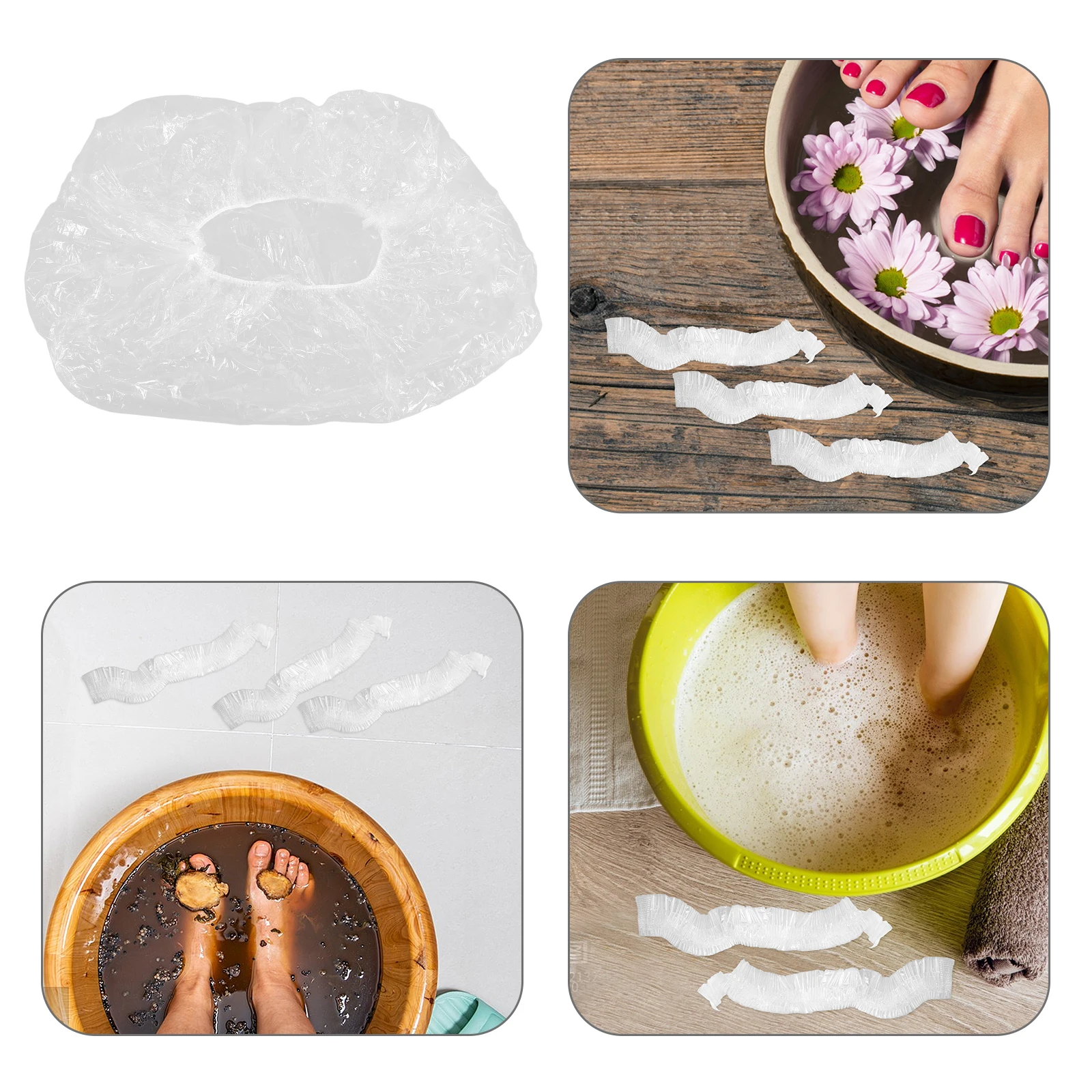 50 stücke Einweg Fußbad Liner Für Fuß Einweichen Klar Kunststoff Fuß Badewanne Liner Für Salon Verwenden Dicke Fuß Einweichen taschen Für Hause