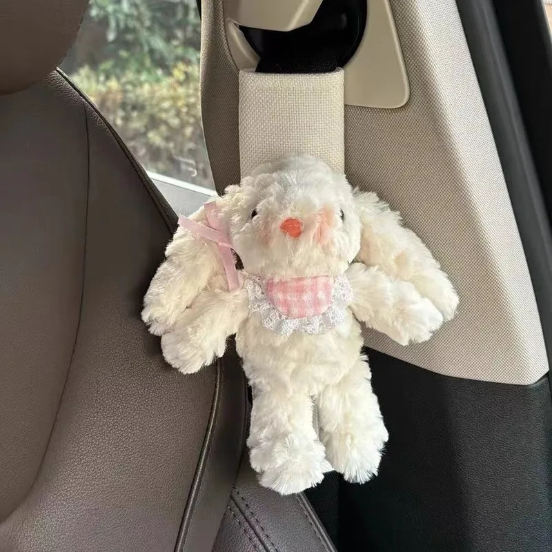 Plush Car Ornaments Safety Belt Cover Interior Decoration Auto Accessories For Women Seat Belt Pads Cute Long Ear Rabbit