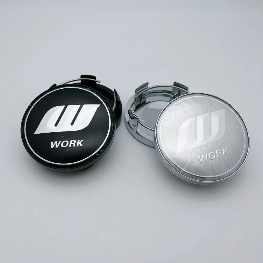 

4pcs W Work Logo Emblem Badge Car Wheel Center Caps 58mm 54mm Rim Hub Center Dust Cover Wheel Hubcaps Car Styling Accessories