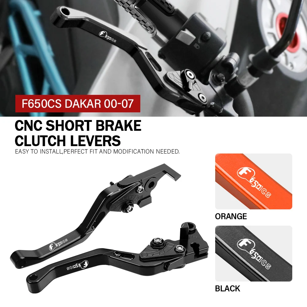 For BMW F650CS DAKAR 2000 2001 2002 2003 2004 2005 2006 2007 Motorcycle Adjustable Brake Clutch Levers Handle CNC Accessories