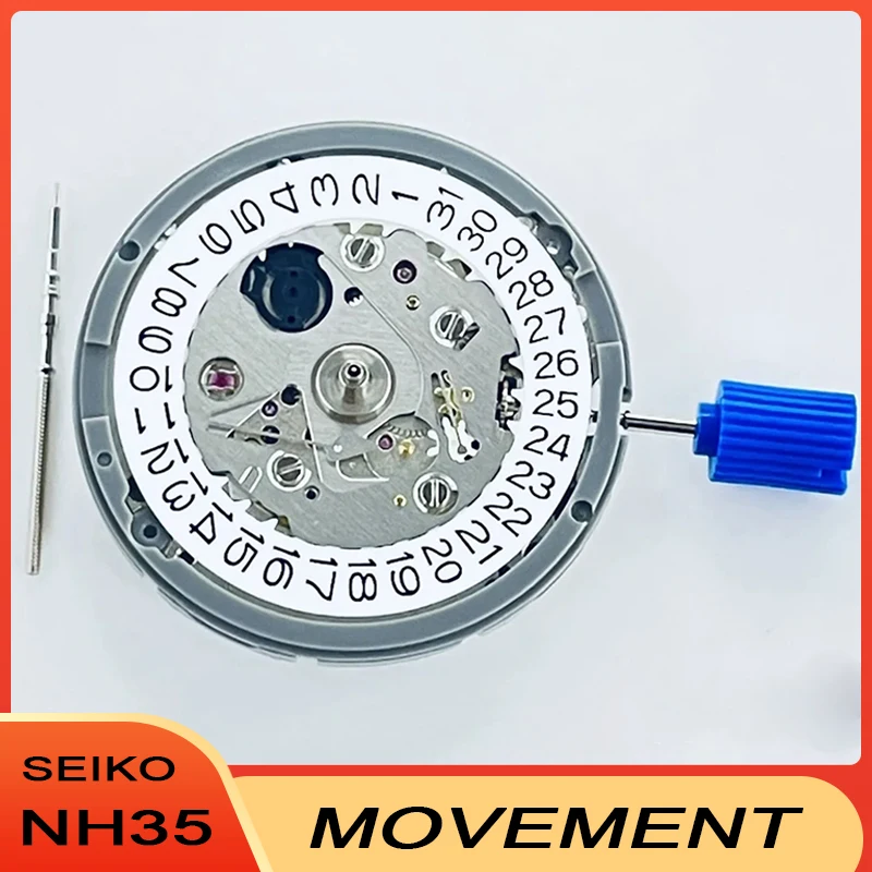 Japan Echte Nh35 Automatische Mechanische Beweging Hoge Nauwkeurigheid 24 Juwelen Mod Horloge Vervanging Nh35a Datum Op 3:00