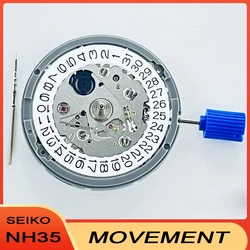 Japan Genuine NH35 Automatic Mechanical Movement High Accuracy 24 Jewels Mod Watch Replacement NH35A Date at 3:00