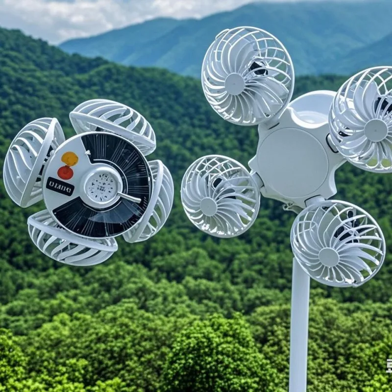 

2025 Off-Grid Solar Football Fan Light - 3-in-1 50W LED Stadium Light + Cooling Fan, 8000mAh Sun-Powered for Fields/Outdoors