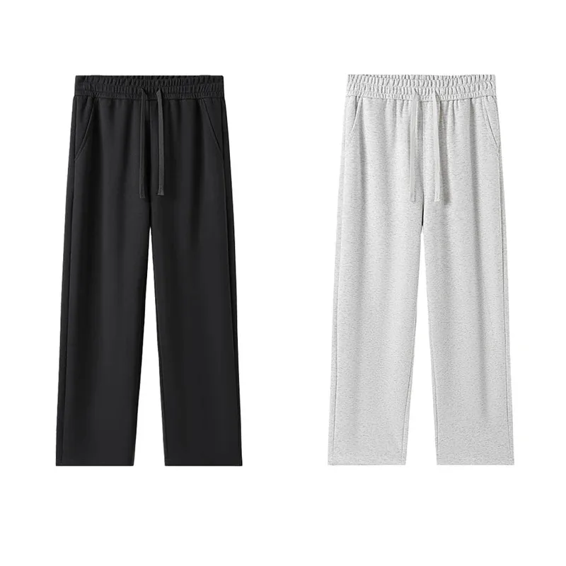 

Two piece pack Grey sportswear pants with a good drape loose and slimming casual narrow wide leg pants