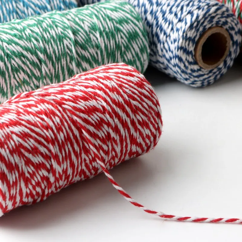 100 متر/لفة الخبازين خيوط سلسلة القطن الحبال حبل للمنزل ديكور اليدوية هدية الكريسماس التعبئة الحرفية DIY بها بنفسك التفاف هدية #5