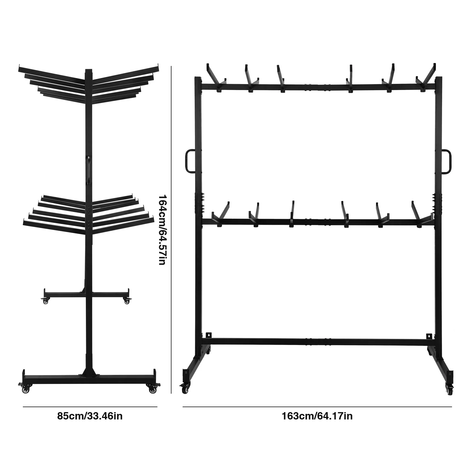 Folding Chair Rack with Locking Rubber Wheels Heavy Duty Folding Chair Cart Folding Chair and Table Rack for 84 Folding Chairs
