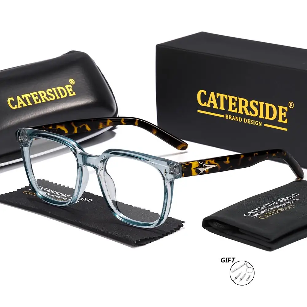 CATERSIDE Mode Herren Optische Gläser Quadratisch Tr-90 Rahmen Benutzerdefinierte Brillen Einfache Frauen Täglich Lesen Hause Gläser – Detail 8