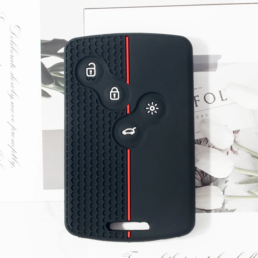KEYYOU Silikon-Autoschlüsselhülle für Renault Megan 3 Laguna Fluence NEMA Clio 4 Captur Zoe, Schlüsselhülle, Fernbedienungsschutz, Schlüsselanhänger – Detail 6