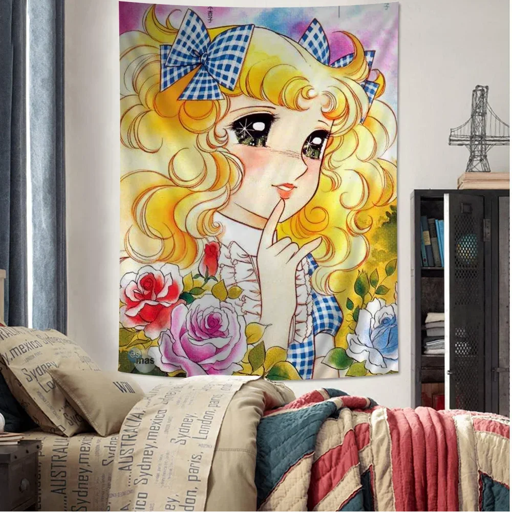 Anime Manga Candy Anime Colorful Tapestry Wall Hanging Bohemian Wall Tapestries Mandala Wall Hanging Sheets
