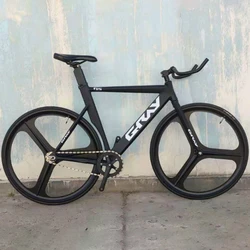 Fixed Gear Bike Aluminum Alloy Frame Flip-flop Flywheel 700C Single Speed Commuter Bicycle Olive Chain Soft Saddle