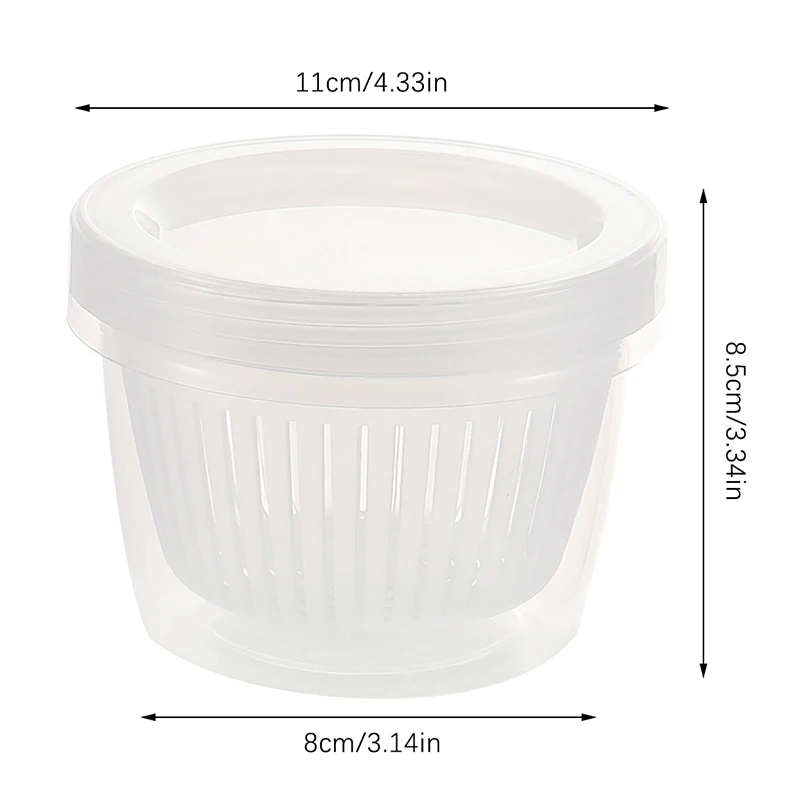 Fruit Vegetable Storage Box With Top Lid Drain Basket Refrigerator Freezer Seal Crisper Onion Side Dish Organizers