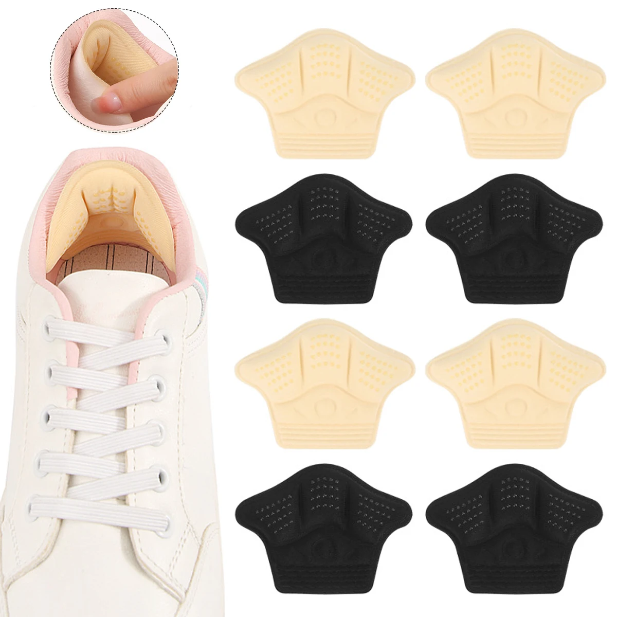 

3D Gel Heel Pads - Anti-Blister Adjustable Inserts for Loose Shoes, Invisible Men/Women Cushion for Pain Relief