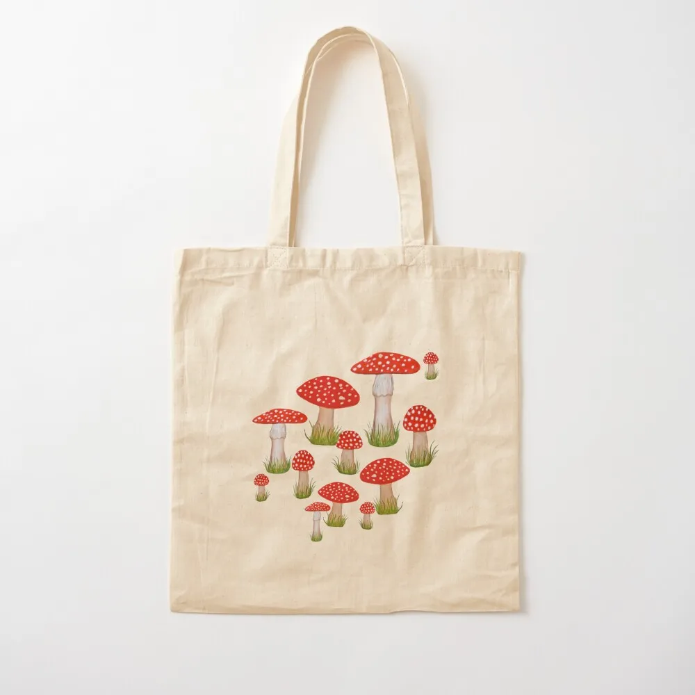 

red mushrooms and red toadstools Tote Bag Big bag women shopper bags for women custom canvas bag bags woman 2025