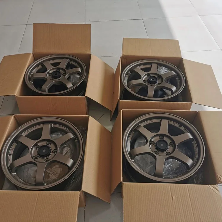 Llantas de ruedas de coche de pasajeros clásicas 5X100 17X7,5 18X8 pulgadas ruedas de aluminio negro brillante ruedas de aleación de coche