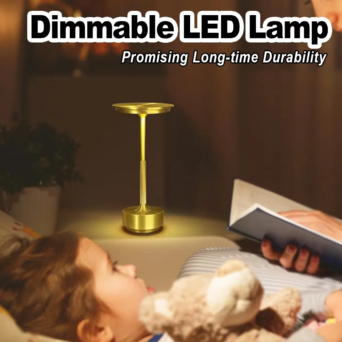 

3-цветная настольная лампа для ресторана, черный, серебристый, сенсорный, перезаряжаемый светодиодный, золотой, USB-лампы с регулируемой яркостью, прикроватная тумбочка, портативная комната, креативная для бара