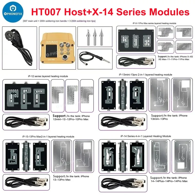 WL HT007 Soldering Station Temperature Control Motherboard Tin Planting Layered Heating Table for IPhoneX 11 13 14 15 16 Pro MAX