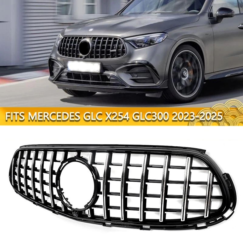

Front Radiator Grille For Mercedes Benz GLC X254 GLC43 GLC300 2023 2024+ GT Style Inlet Grid Mesh Grill Tuning Accessories