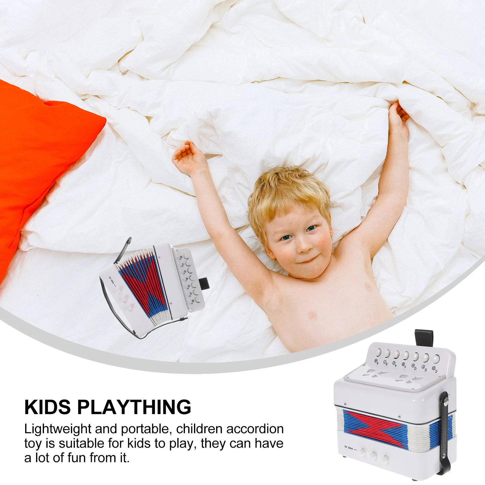 

Cute 7 Key Accordion Musical Instrument For Kids Toddler Beginner Educational Lightweight Portable Baby Music Plaything Lovely