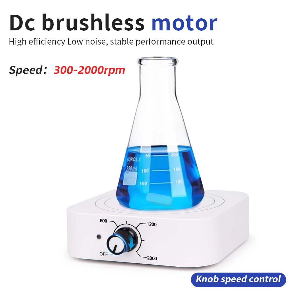 1L Mini Magnetic Stirrer Laboratory Magnetic Mixer Portable Stirrers Machine Mini Stir Plate Agitator 300-2000RPM EU Plug