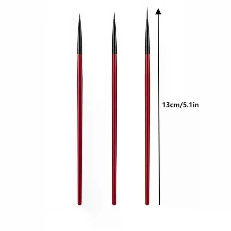 3 szt./zestaw Pędzle do zdobienia paznokci Pędzel do precyzyjnych linii do cienkich detali Pędzel do precyzyjnego rysowania Pędzel do lakieru żelowego UV Narzędzie do projektowania paznokci