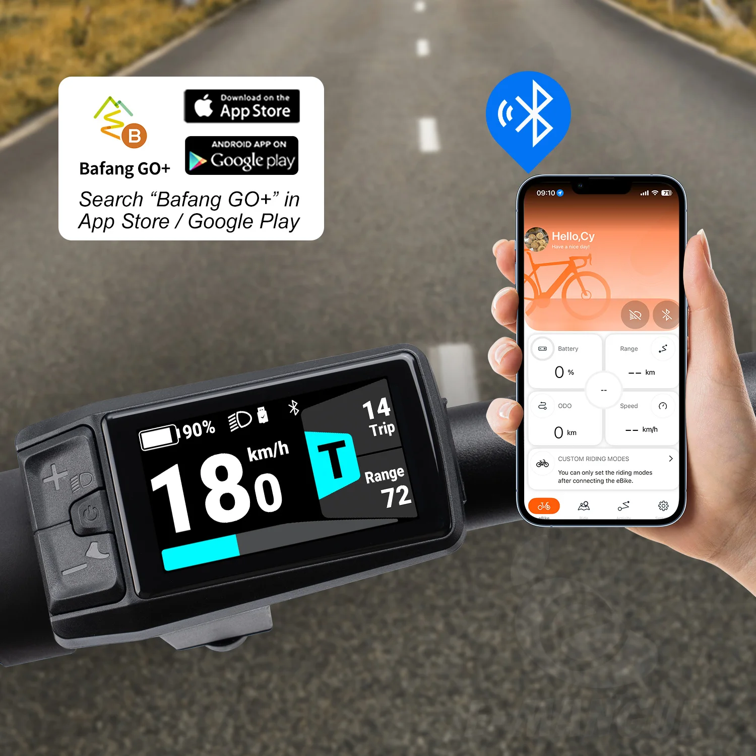 BAFANG Display C080 Bluetooth 1,9-Zoll-TFT-Bildschirm Tachometer & Computer mit Typ-C-Anschluss für BAFANG Motor CAN-Protokoll 5PIN – Detail 2