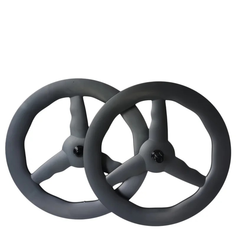 QORA 700C Wave 3 Spokes Carbon Wheels Fixed Gear/Road Hub For Track/Road Racing Bicycle 3 Spokes Carbon Wheelset