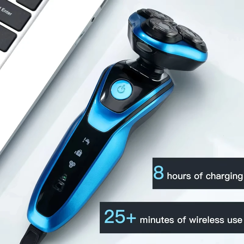 Xiaomi barbeador elétrico 3-em-1 rotativo navalha aparador de barba recarregável máquina de barbear de corte de cabelo para homens à prova dwaterproof água