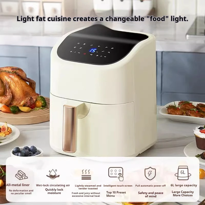 1400W Commercial Grade Air Fryer Oven, Smart Touch Control for Family and Bakery Use