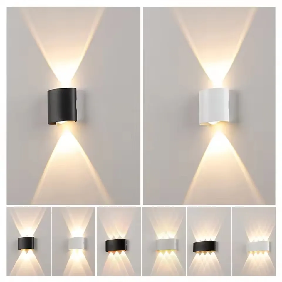 LED Wall Light Outdoor Waterproof IP65 Porch Garden Wall Lamp & Indoor Bedroom Bedside Decoration Lighting Lamp Aluminum