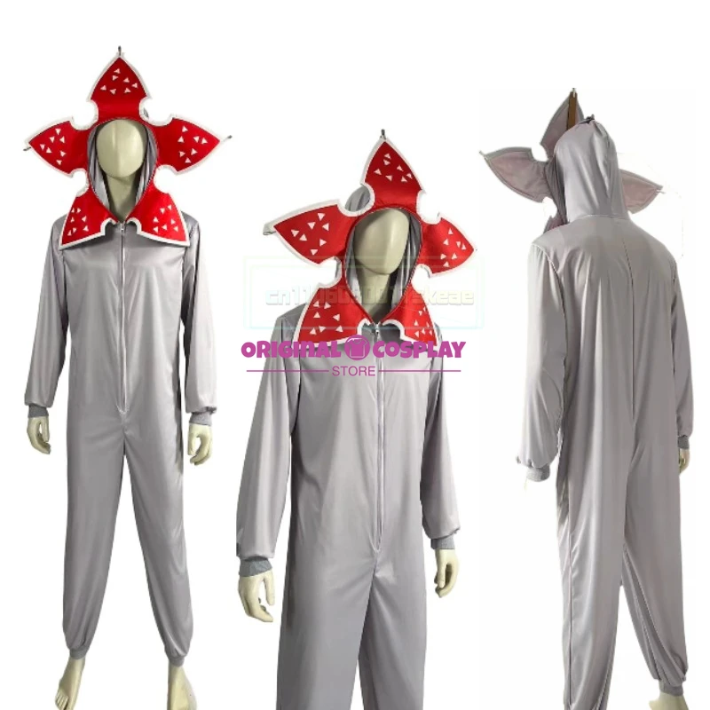 

Kids Pajamas With Demogorgon Plant Design - Flannel Fabric Onesie For Boys & Girls, Soft Stranger Christmas Themed Jumpsuit