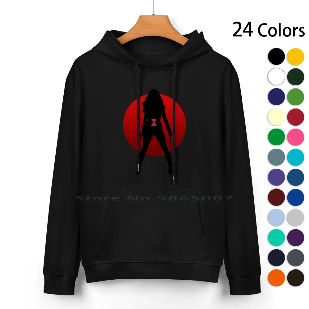 Widow Silhouette Emblem Pure Cotton Hoodie Sweater 24 Colors Black Comic Widow Movie Natasha Avenger Romanoff 100% Cotton