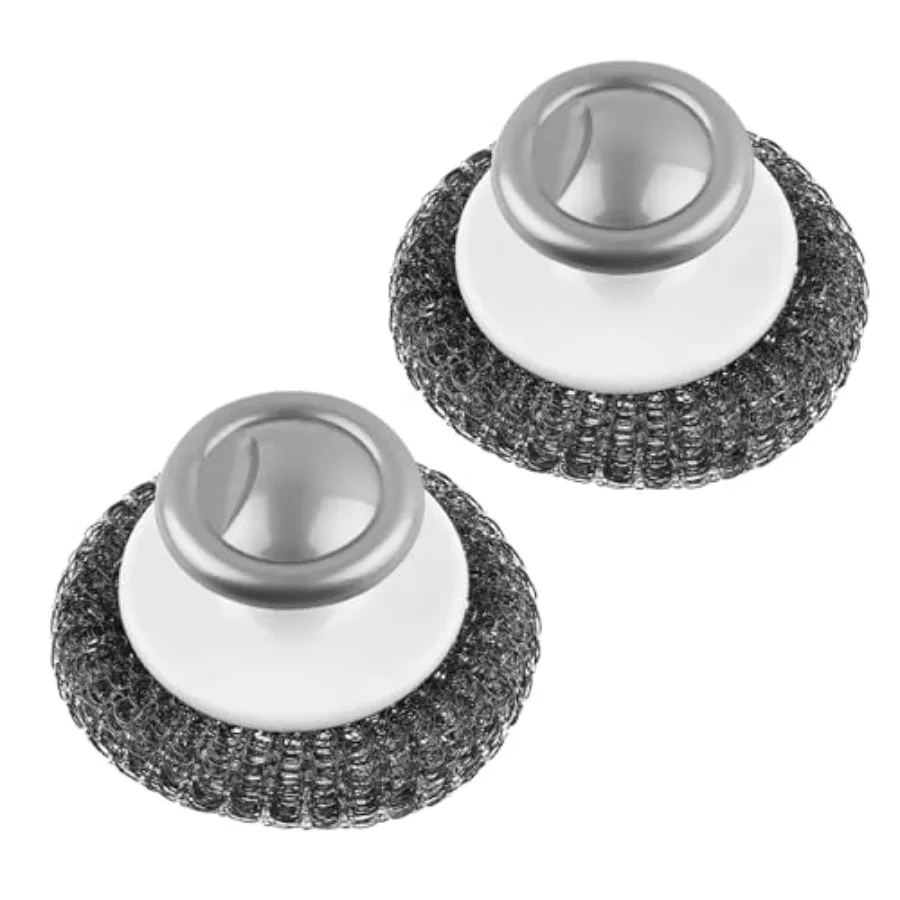 Paquete de 2 estropajos de lana de acero inoxidable para limpieza de cocina y baño, Ideal para eliminar el Grime resistente