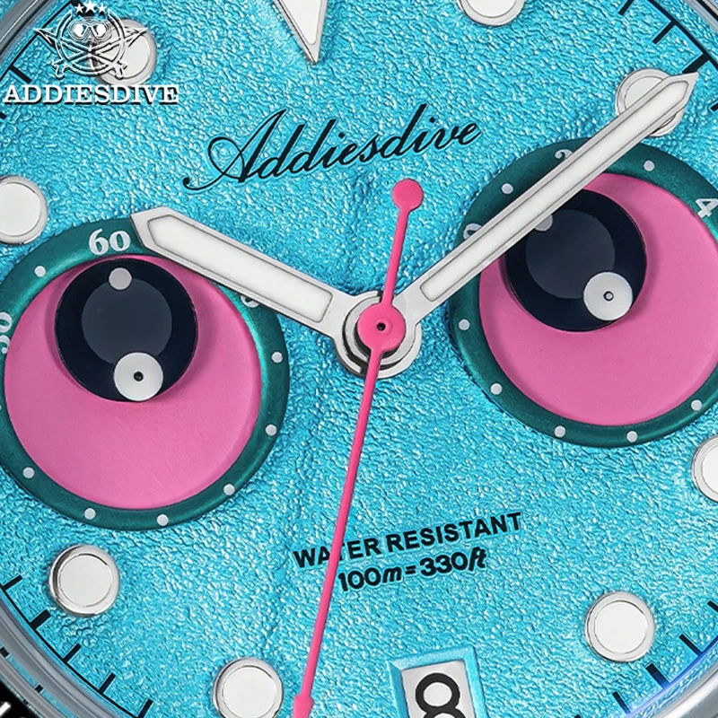 ADDIESDIVE VK64 New Men Watches Chronograph Ceramic Bezel Super Luminous Quartz Wristwatch Domed Glass Diving 100m Waterproof