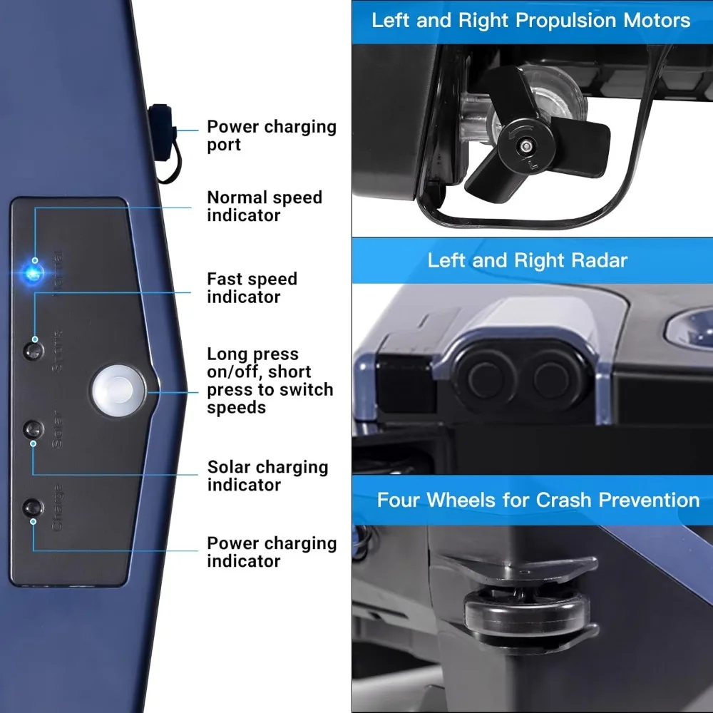 Zwembad Oppervlak Schoner Robot Met Zonne-Energie En Oplaadbare Dual-Modus, Draadloze Robotachtige Zwembadreiniger, Auto-Escape En Auto-Turn