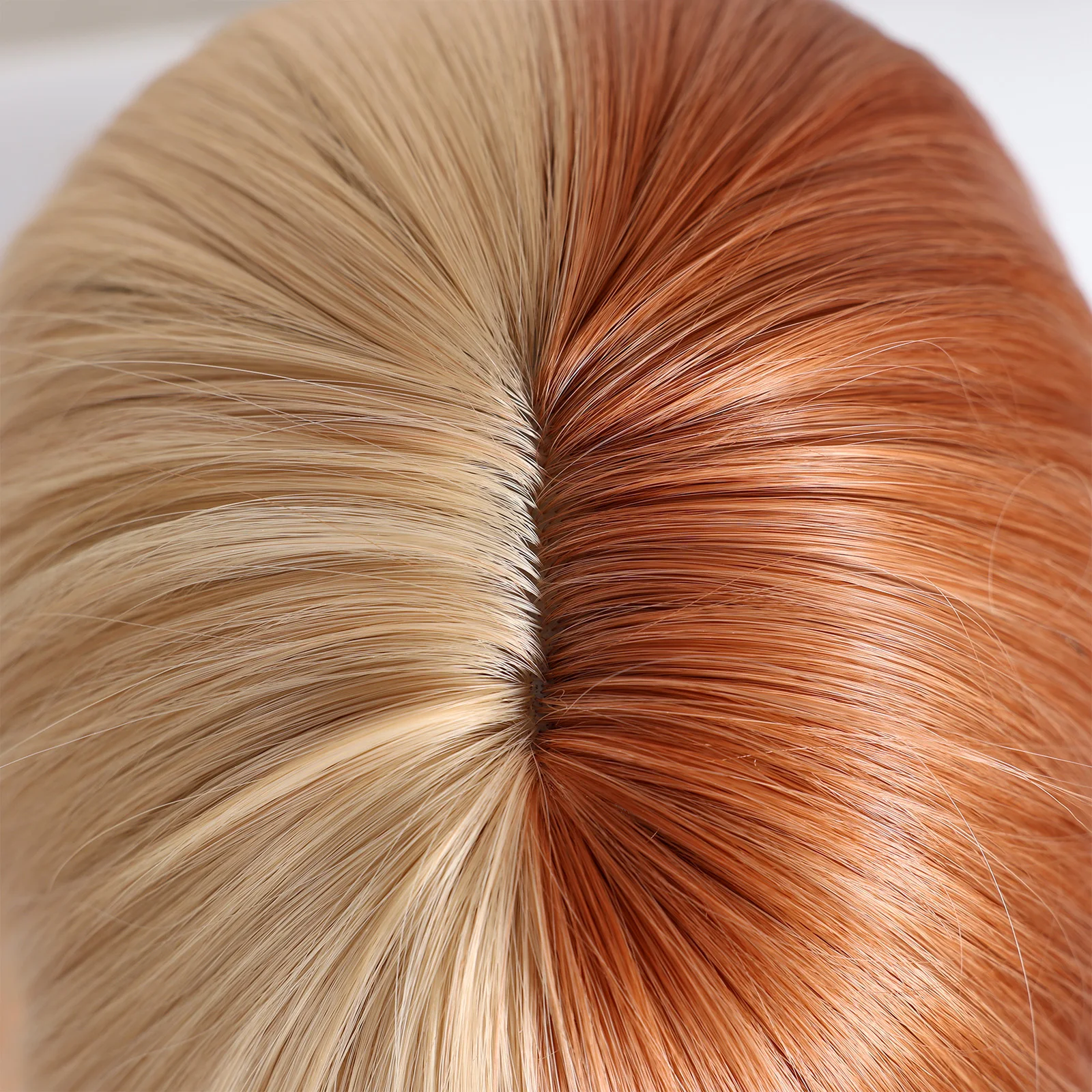 عيد الميلاد قصيرة مستقيم بوب الباروكات للنساء لونين برتقالي وأشقر شعر مستعار اصطناعي مع الانفجارات مقاومة للحرارة تأثيري #5