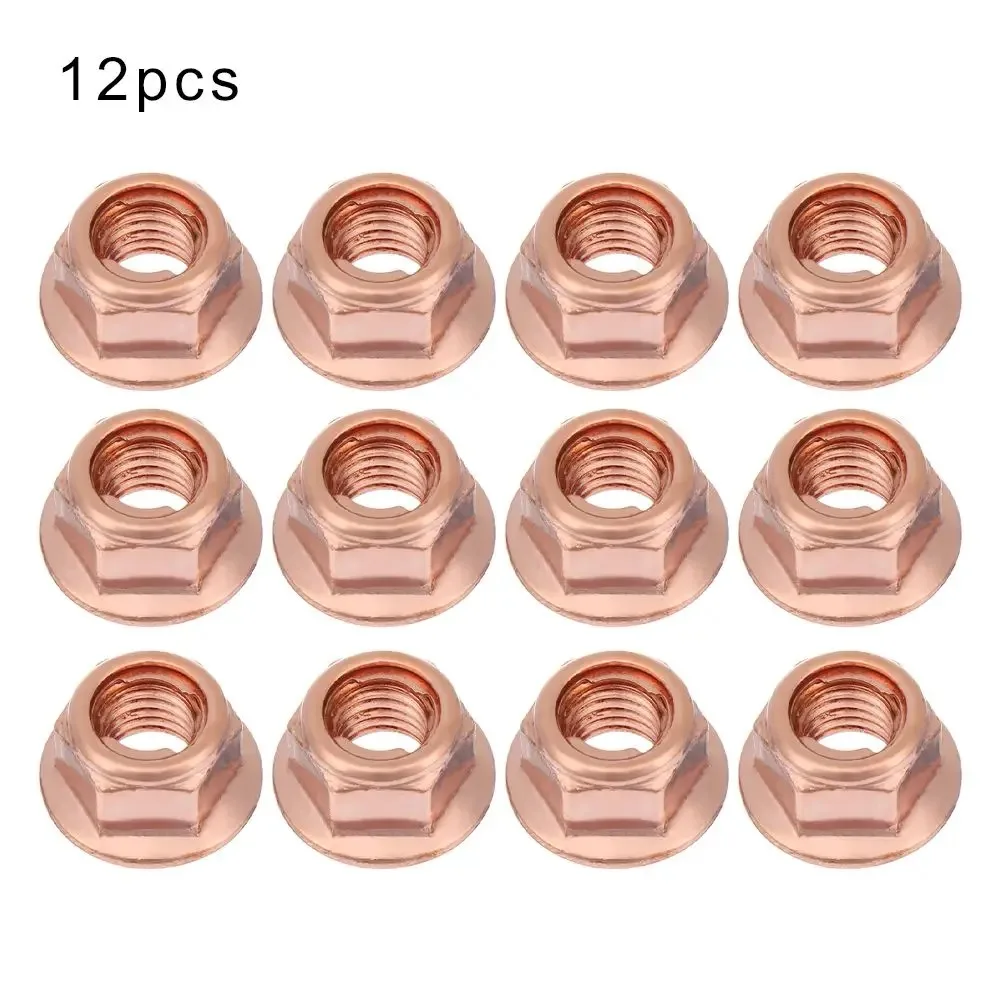 12Pcs M8 Copper Flashed Exhaust Manifold Nut 8mm Nuts High Temperature Nuts image 4